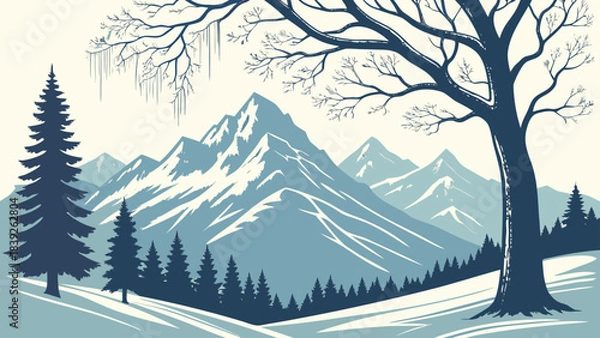 Obraz winter landscape with trees