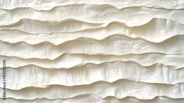 Obraz Layered, creamy fabric waves with soft edges, creating a textured, undulating surface