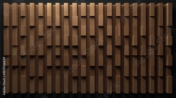 Obraz Wooden wall art with vertically staggered rectangular blocks