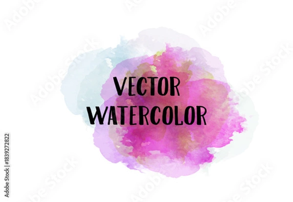 Obraz Abstract vibrant watercolor splash in shades of fuchsia, lilac, and azure, creating a dynamic and artistic background element