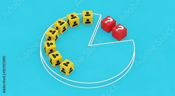 Fototapeta Audience analytics displaying known users and unknown segment