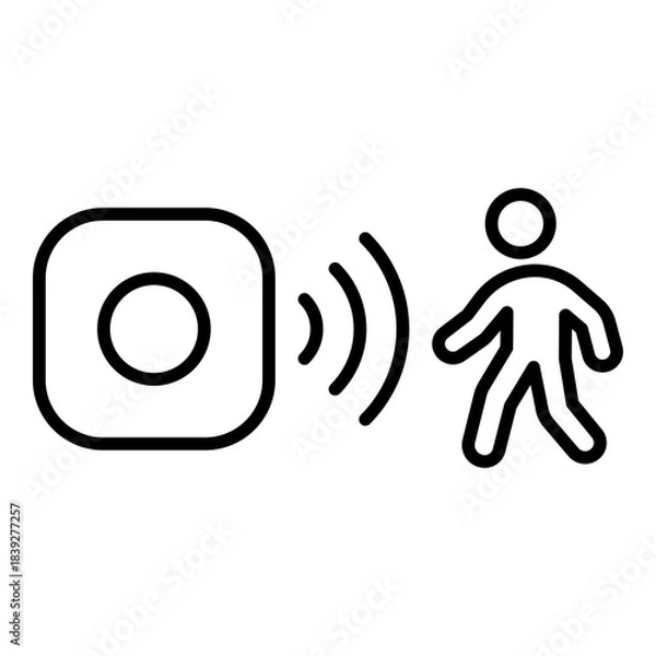 Obraz Motion Sensor Icon. Vector Line Icon