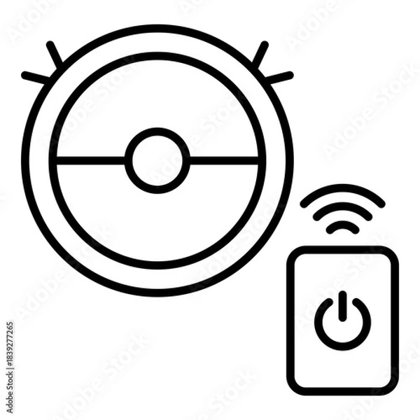 Obraz Robot Vacuum Icon. Vector Line Icon