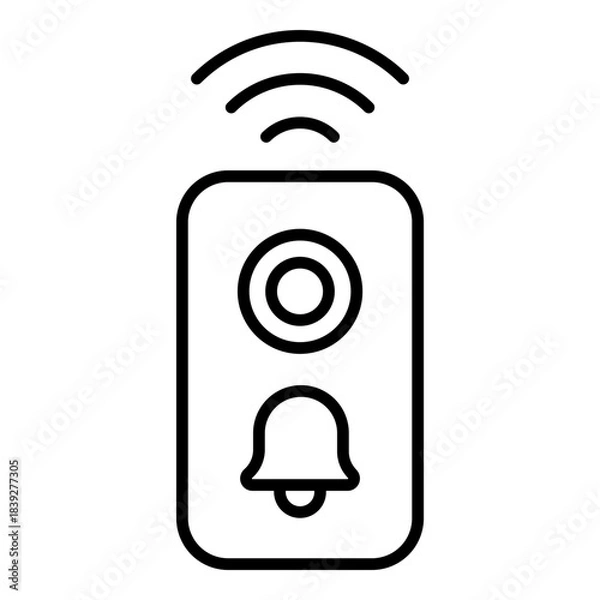 Obraz Smart Doorbell Camera Icon. Vector Line Icon