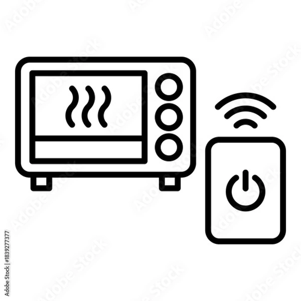 Obraz Smart Oven Icon. Vector Line Icon