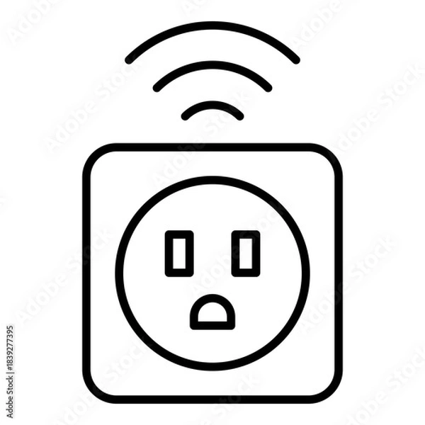 Obraz Smart Plug Icon. Vector Line Icon