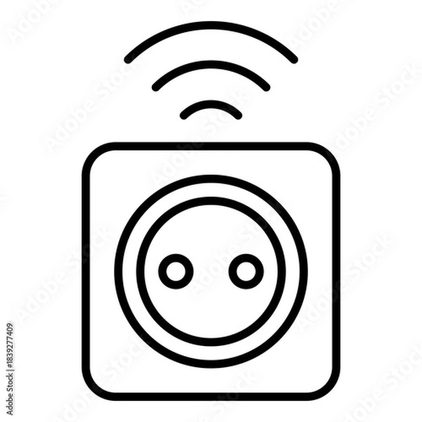 Obraz Smart Plug Icon. Vector Line Icon