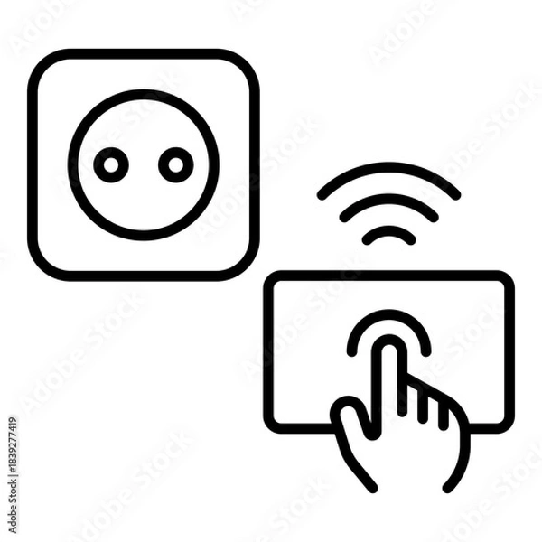 Obraz Smart Plug Icon. Vector Line Icon