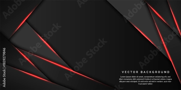 Obraz abstract metallic red black frame layout modern tech design template background