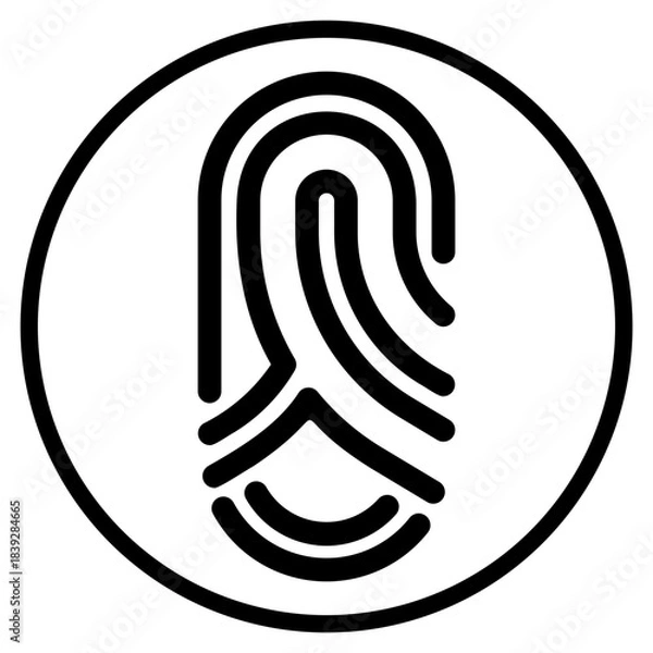 Fototapeta fingerprint glyph icon