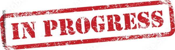 Obraz In Progress Red Grunge Rubber Stamp