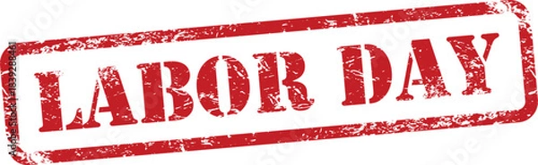 Obraz Labor Day Red Grunge Rubber Stamp
