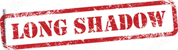 Obraz Long Shadow Red Grunge Rubber Stamp