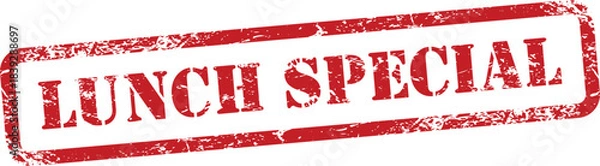 Obraz Lunch Special Red Grunge Rubber Stamp