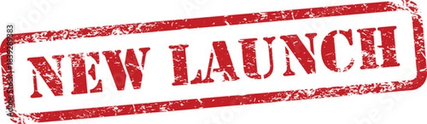 Obraz New Launch Red Grunge Rubber Stamp