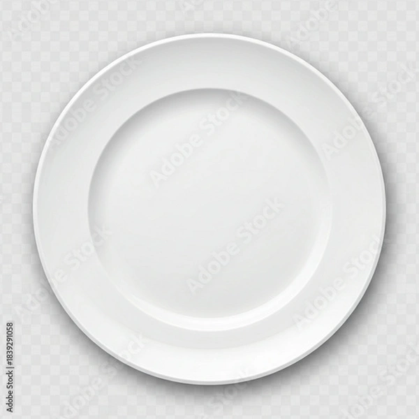 Obraz white plate isolated on transparent background