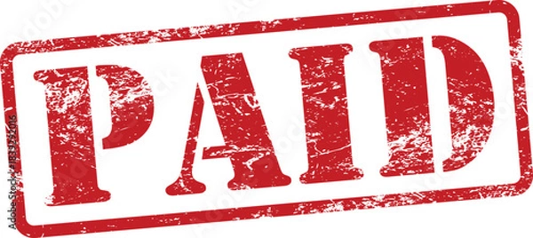 Obraz Paid Red Grunge Rubber Stamp