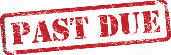 Obraz Past Due Red Grunge Rubber Stamp