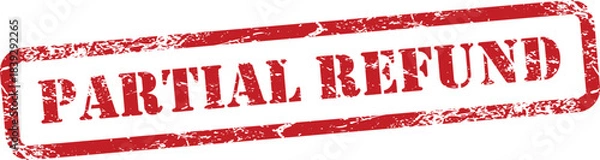 Obraz Partial Refund Red Grunge Rubber Stamp