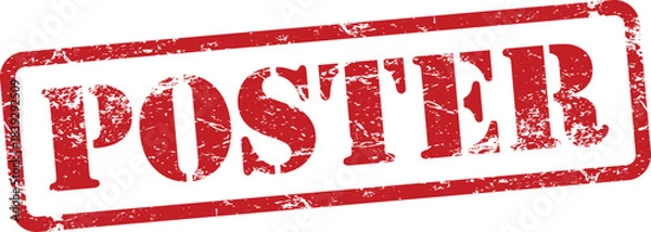 Obraz Poster Red Grunge Rubber Stamp