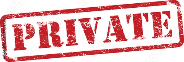 Obraz Private Red Grunge Rubber Stamp