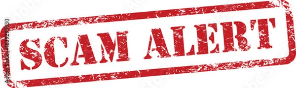 Obraz Scam Alert Red Grunge Text Stamp in Rectangular Border