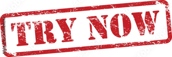 Obraz Try Now Red Grunge Text Stamp in Rectangular Border