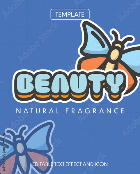 Obraz beauty editable text effect with modern and simple style