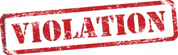 Obraz Violation Red Grunge Text Stamp in Rectangular Border