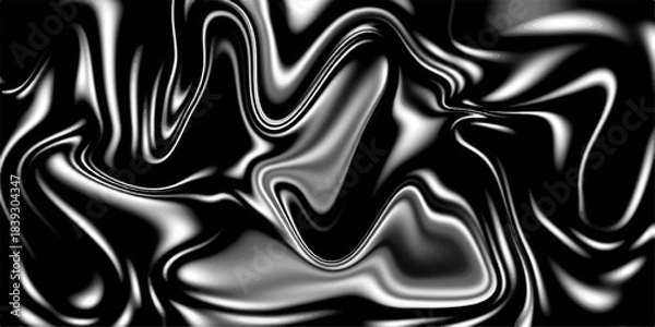 Fototapeta  Abstract geometric metallic elegant backdrop. Beautiful drawing with the divorces and wavy lines in gray tones. The texture of black and white marble for a pattern of packaging in a modern style.