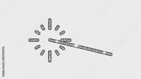 Fototapeta Magic Wand: A digitally crafted image of a sparkling wand with emanating star-like energy bursts. Enchanting and ethereal.