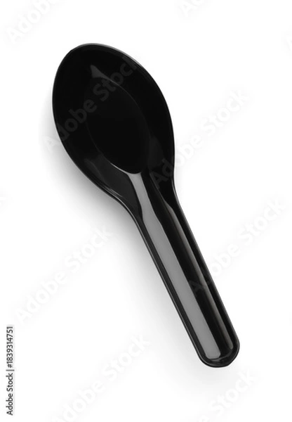Obraz Black plastic disposable chinese soup spoon