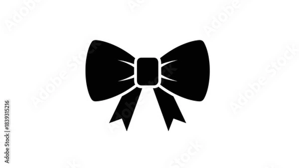 Fototapeta Elegant Bow Silhouette: A sophisticated monochrome image of a tied bow, exuding an air of elegance and simplicity.