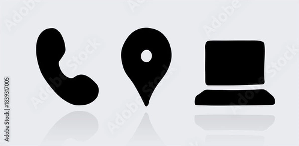 Obraz Phone Location Laptop Website icon vector set