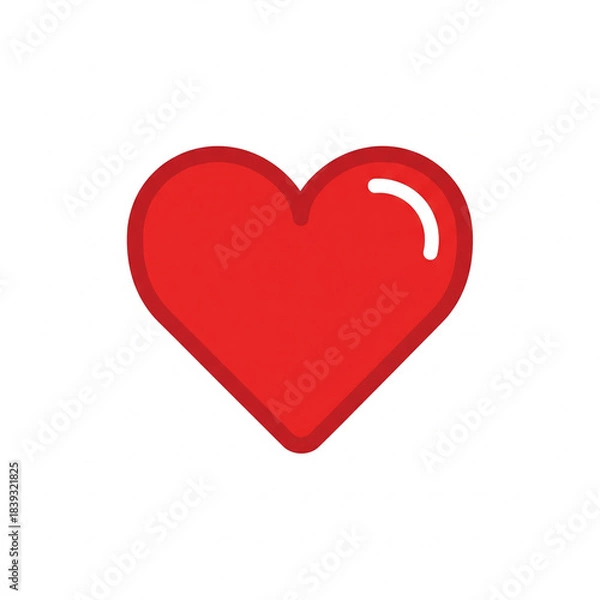 Obraz Striking red heart graphic icon illustration, representing profound love, deep affection, and warm passion, ideal for emotional expression and digital design elements