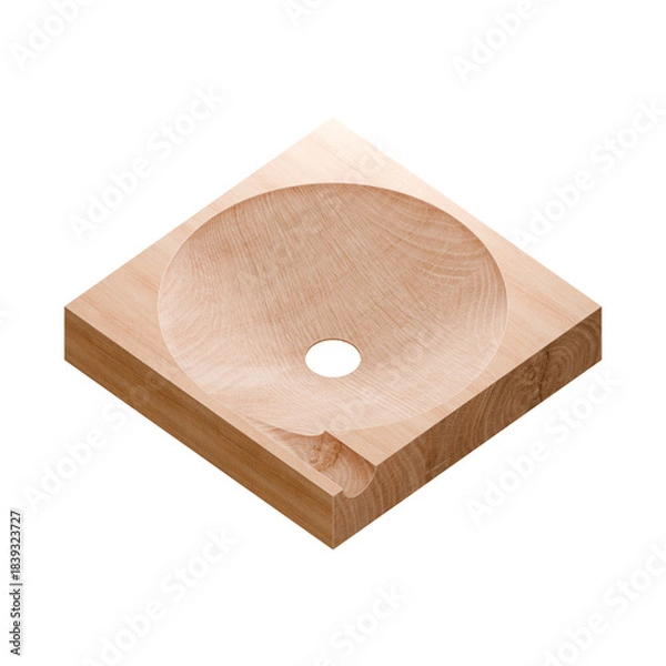 Fototapeta Wooden marble run track. Wooden marble race block. 3d rendering