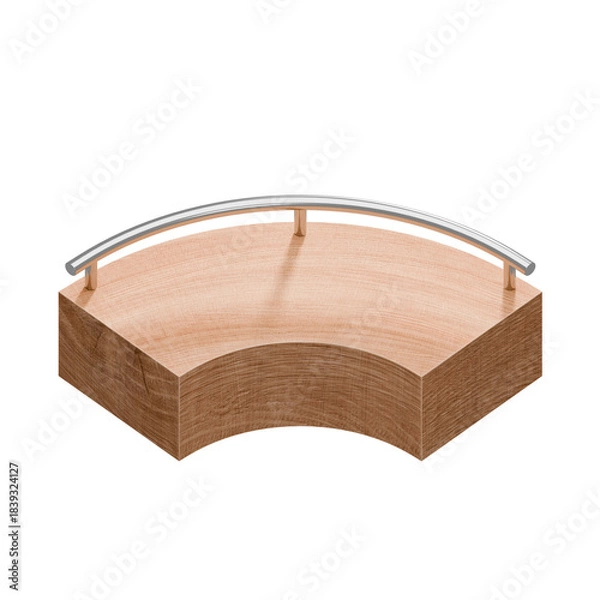 Fototapeta Wooden marble run track. Wooden marble race block. 3d rendering