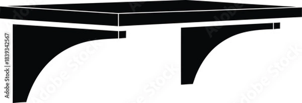 Fototapeta Wall-mounted console table vector icon, decorative corbel bracket shelf, antique furniture graphic