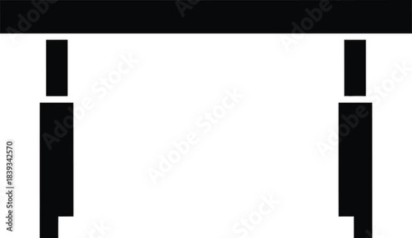 Fototapeta Adjustable height office desk vector icon, sit-stand table, ergonomic workspace equipment graphic