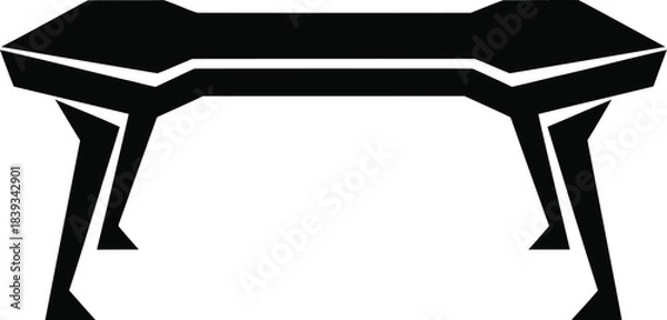 Fototapeta Professional e-sport gaming desk vector icon, futuristic computer workstation, dynamic furniture