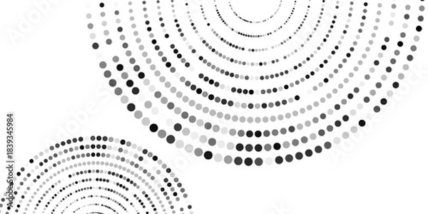 Fototapeta Dotted gradient vector illustration, white and black halftone background, horizontal seamless dotted lines, monochrome dots texture backdrop, retro effect. modern