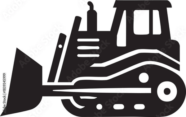 Obraz Bulldozer silhouette icon