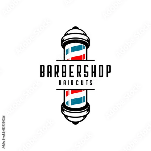 Obraz Barber pole simple logo design 