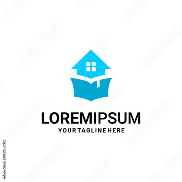 Obraz Book and house flat logo