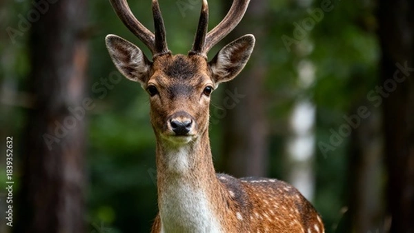 Obraz young buck deer in forest
