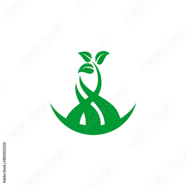 Obraz Plant and green leaf simple flat design 
