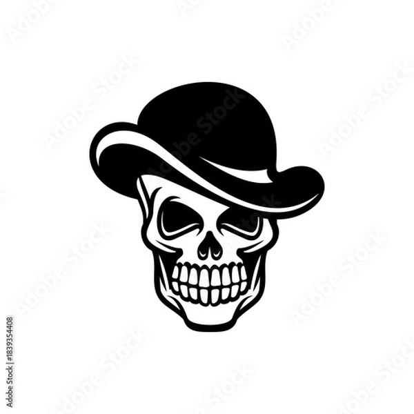 Obraz Skull with a black cap design 