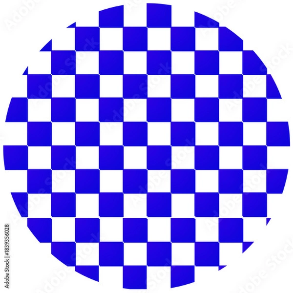 Fototapeta blue and white checkered pattern circle shape
