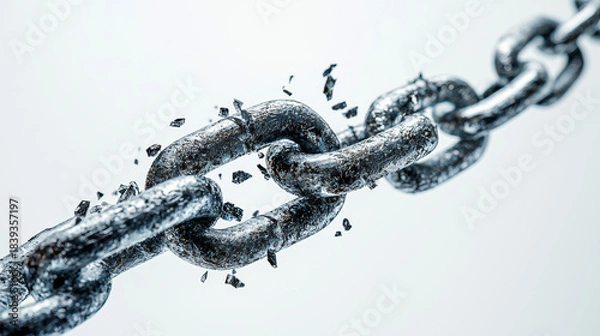 Fototapeta broken chain link