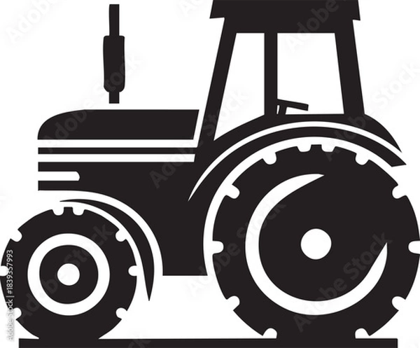 Obraz Tractor icon silhouette
